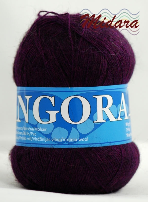 Angora 2 /Midara/ 100g #750 "Košs tumši violets ar fuksiju"