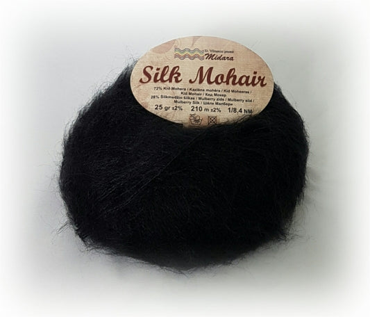 Silk Mohair /Midara/ 25g #999 "Melns"