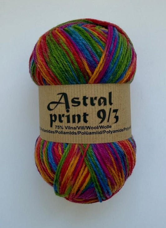 Astral Print 9/3 /Midara/ zeķu dzija 100g 300m #750