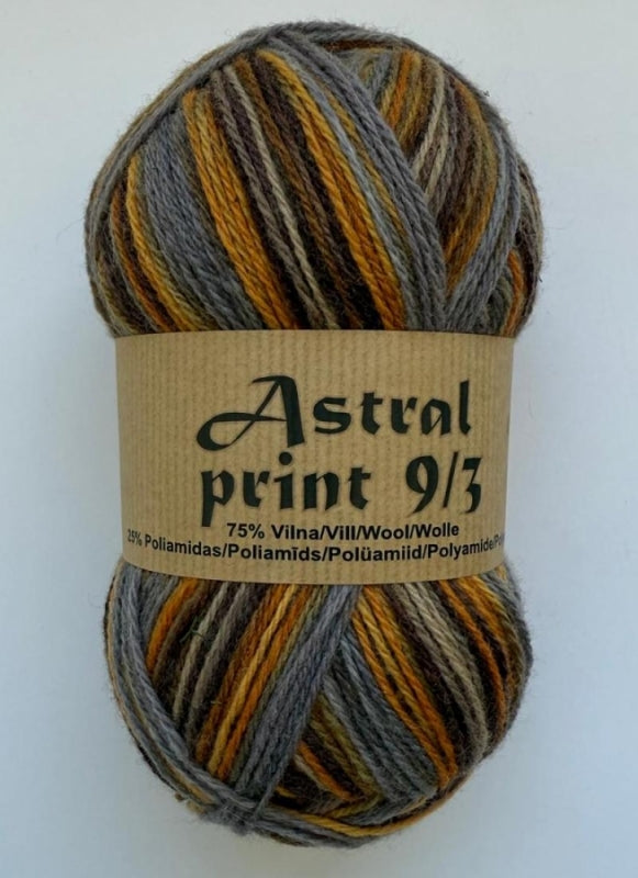 Astral Print 9/3 /Midara/ zeķu dzija 100g 300m #810