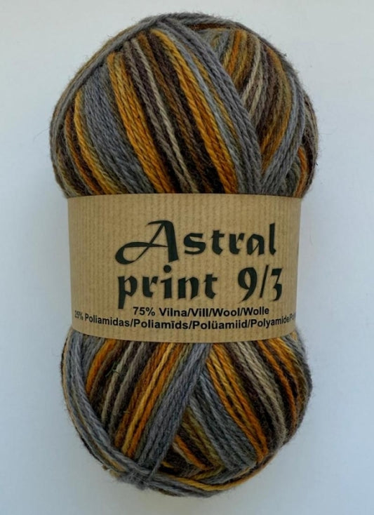 Astral Print 9/3 /Midara/ zeķu dzija 100g 300m #810