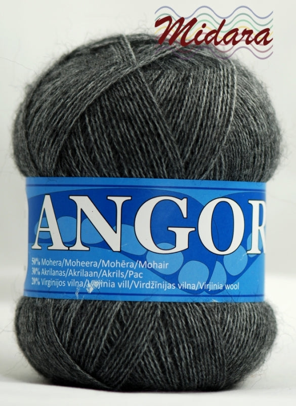 Angora 2 /Midara/ 100g #1002 "Pelēks merserisēts"