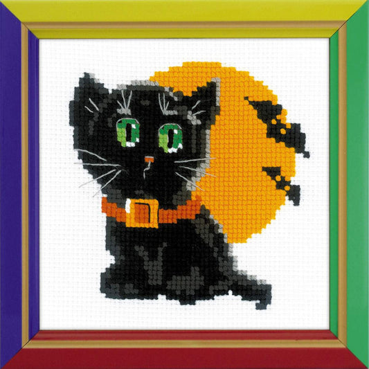 Melns kaķis  - izšūšanas komplekts /RIOLIS - Happy Bee/ 15 x 15 cm