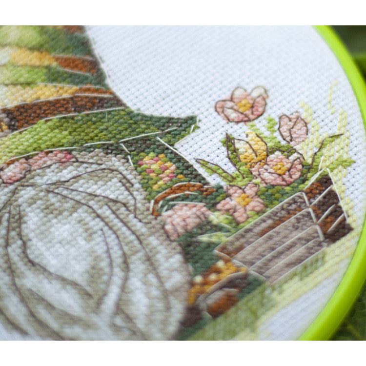 Florists - izšūšanas komplekts + riņķis izšūšanai /ABRIS ART/ 15x15cm