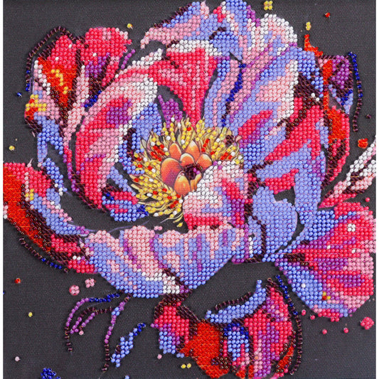 Laiks ziedēt (Deko ainas) - izšūšanas komplekts ar pērlītēm /ABRIS ART/ 20x20 cm