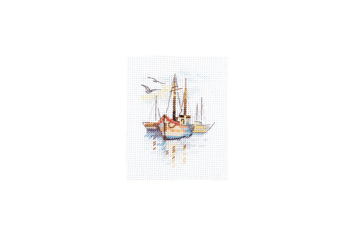 "Laivas rītausmā" - izšūšanas komplekts /Алиса/ 6 х 9 cm