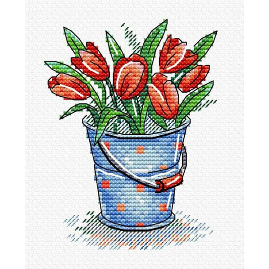 "Tulpju svaigums" - izšūšanas komplekts /MP Studia/ 8x10 cm