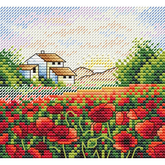 "Magoņu rīts" - izšūšanas komplekts /MP Studia/ 10x11 cm