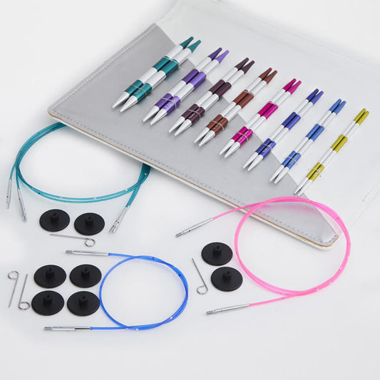 Smart Stix DELUX /14cm standarta garuma maināmo apļa adāmadatu komplekts /KnitPro/ 8 izmēri