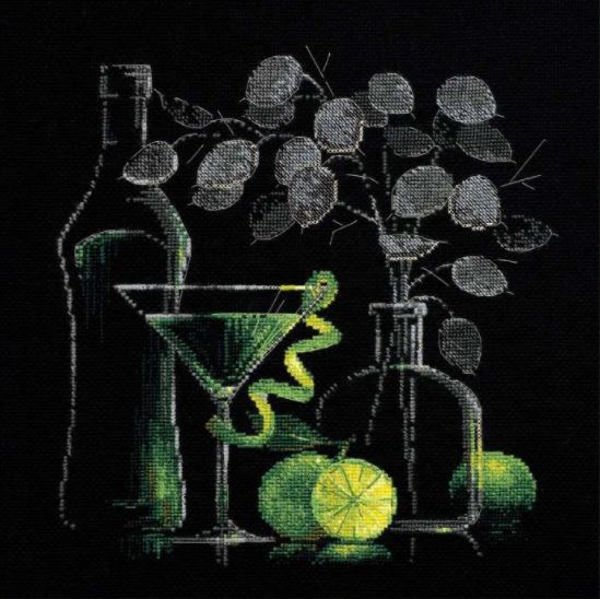 Klusā daba ar Martini - izšūšanas komplekts /RIOLIS/ 30 x 30 cm