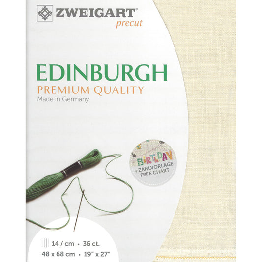 Zweigart Precut EDINBURGH 36ct #222 - 48x68cm; 1 gab., 100% lins