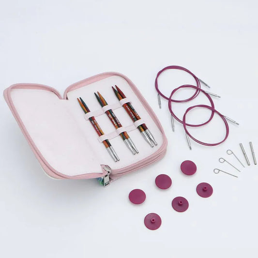 SYMFONIE 2 STARTER /13cm standarta garuma maināmo apļa adāmadatu komplekts ar kabeļiem /KnitPro/ 3 izmēri