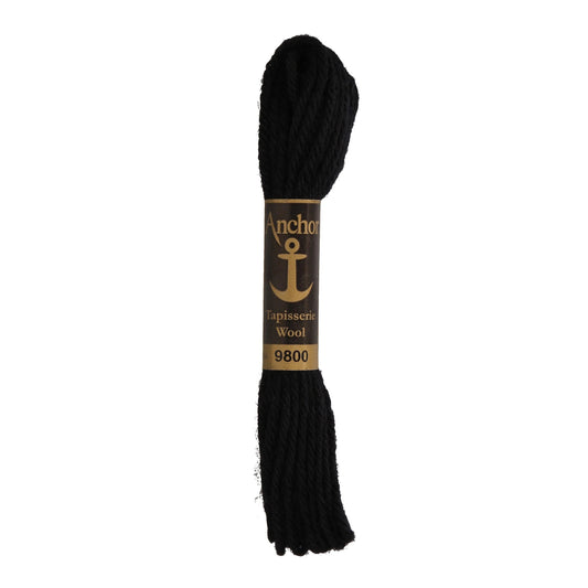 Embroidery thread Anchor Tapestry wool, 100% wool, 10m, #09800 Black