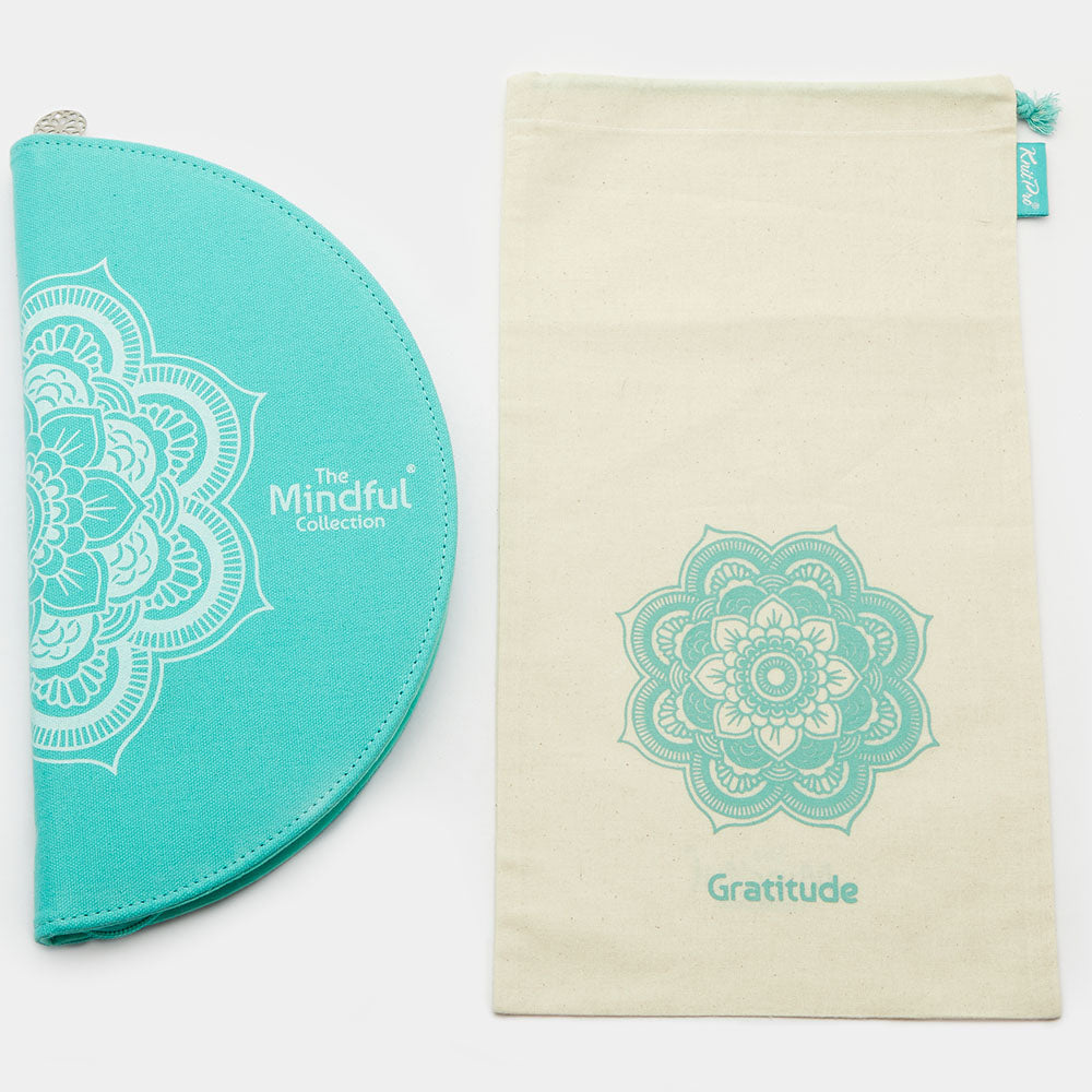 The Mindful Collection GRATITUDE /13cm standarta garuma maināmo apļa adāmadatu komplekts ar kabeļiem /KnitPro/ 12 pāri