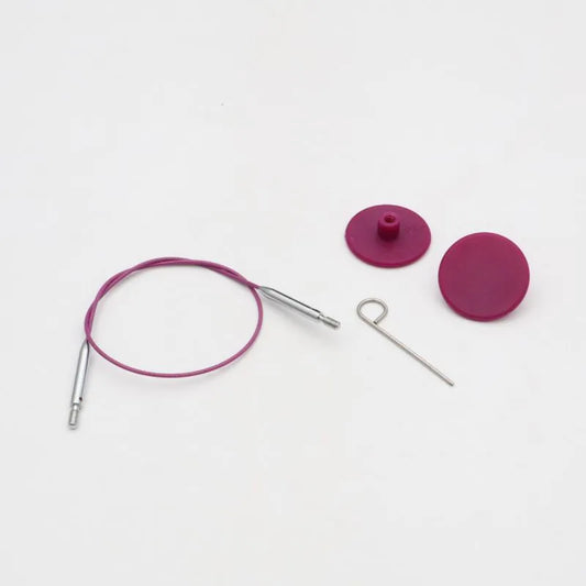 360° Rotējoša adāmadatu aukla THIN & FLEX VIOLETA / nerūsējošā tērauda / KnitPro