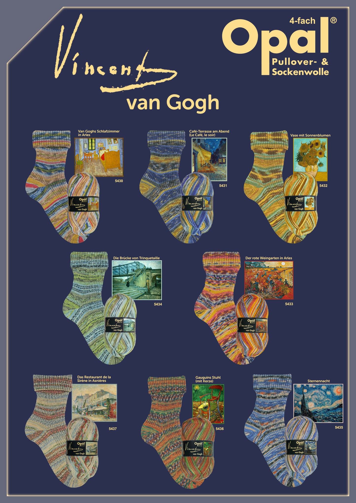 OPAL 4-diegu Vincent van Gogh /krāsu izlases komplekts / 8 x 150g/ IEROBEŽOTS IZLAIDUMS! - Izsūtīšana sākot no 31. jūlija!