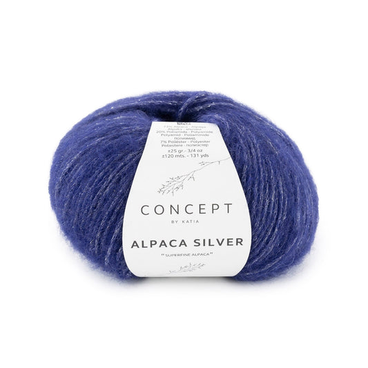 Alpaca Silver /Concept by Katia/ 25 g 120m #283 Tumši zils-Sudrabs