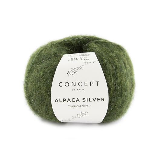 Alpaca Silver /Concept by Katia/ 25 g 120m #272 Tumši zaļš-Sudrabs