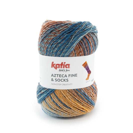 AZTECA FINE SOCKS & MORE /Concept by Katia/ 6-diegu zeķu dzija 150 g #31 Zils-Brūns