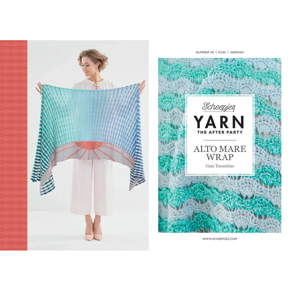 Scheepjes YARN The After Party Nr.30 - lakata šalles tamborēšanas pamācība "Alto Mare Wrap", ENG