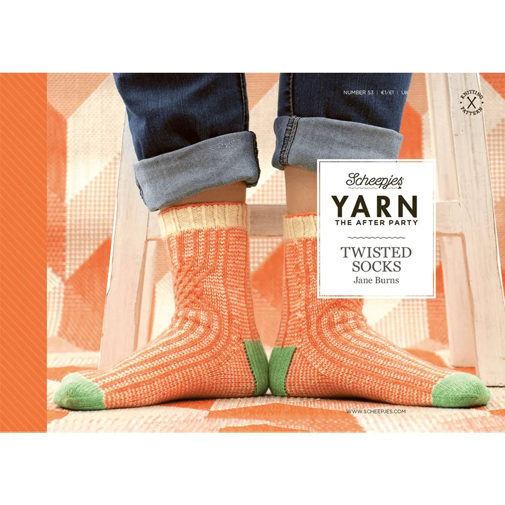 Scheepjes YARN The After Party Nr.53 - zeķu adīšanas pamācība "Twisted Socks", ENG