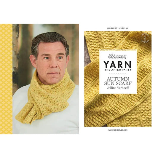 Scheepjes YARN The After Party Nr.87 - šalles tamborēšanas pamācība "Autumn Sun Scarf", ENG