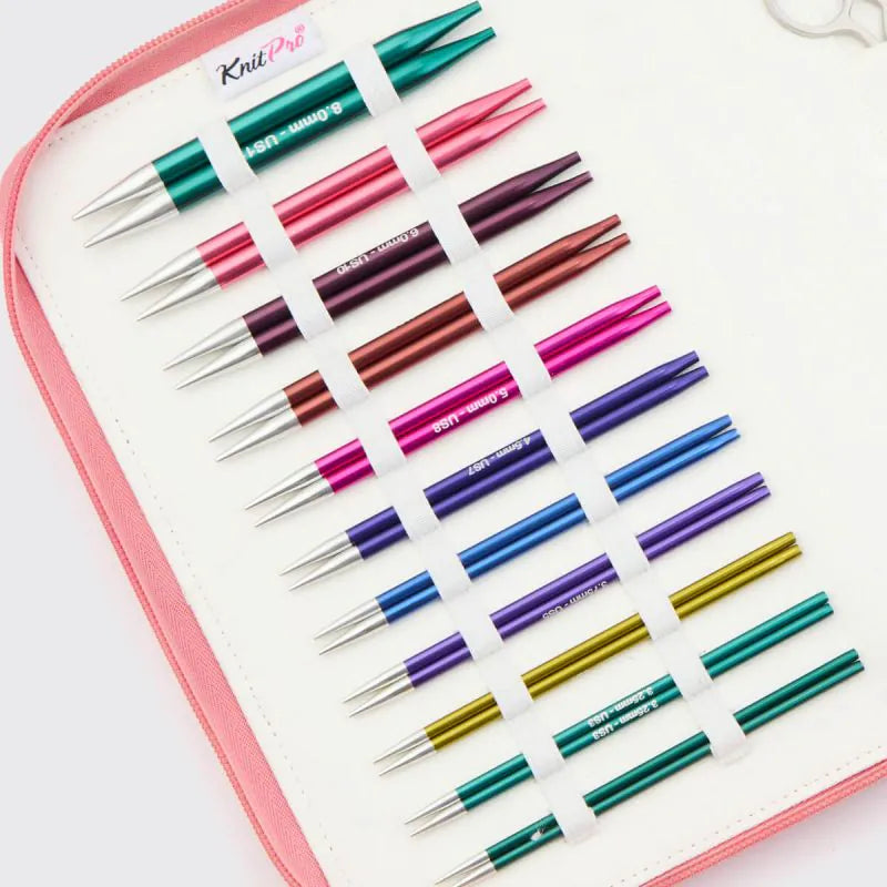 Zing REGAL /13 cm maināmo apļa adāmadatu komplekts ar kabeļiem /Knit Pro/ 11 izmēri