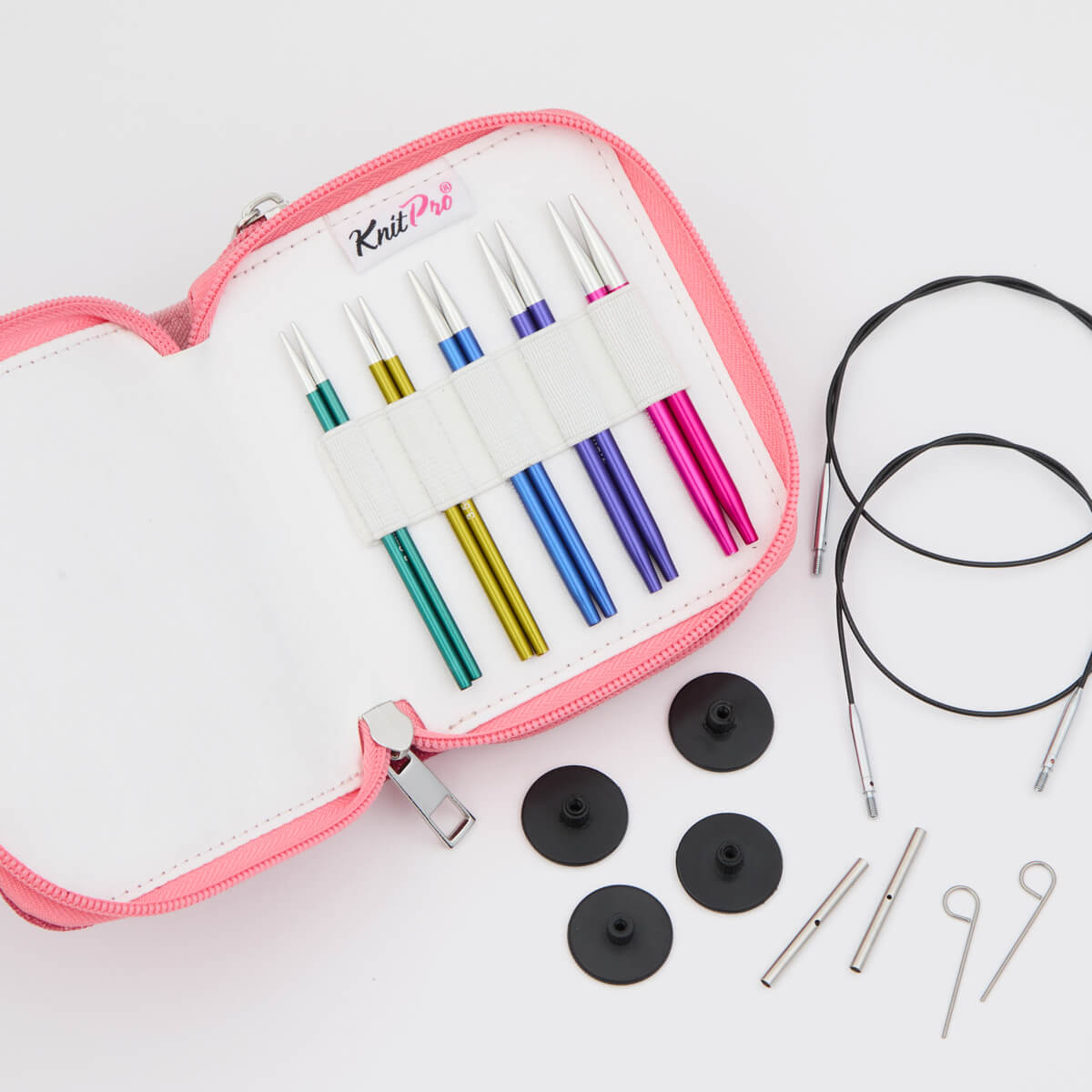 ZING STARTER /13cm standarta izmēra maināmo apļa adāmadatu komplekts ar kabeļiem /Knit Pro/ 5 izmēri